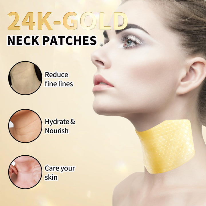 24K Gold Gel Neck Mask Moisturizing Anti Wrinkle Patches