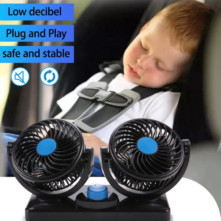 360° Rotatable Car Cooling Dual Fan - YOURONLY.SHOP