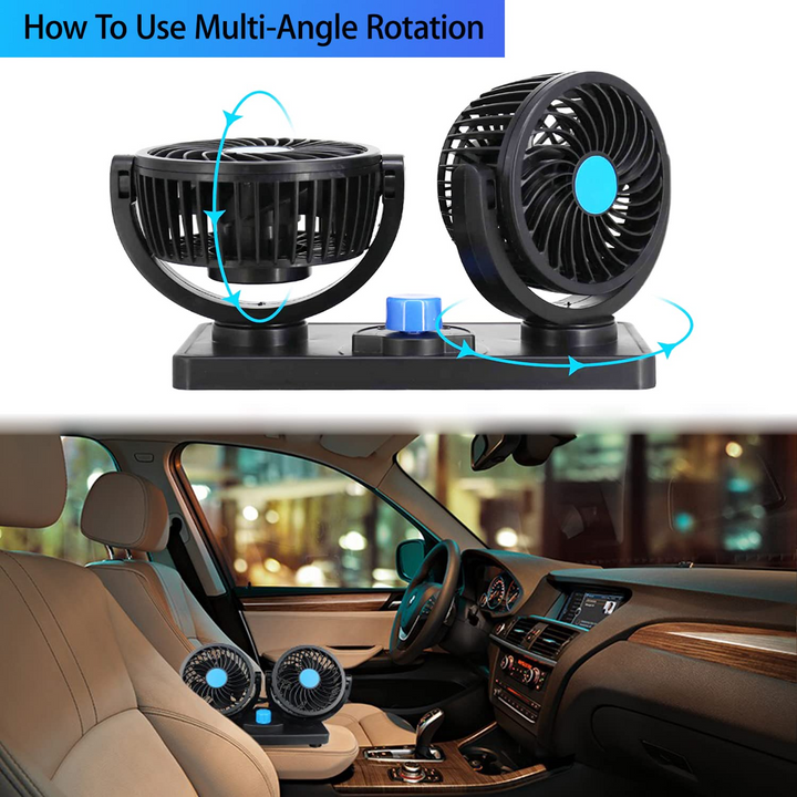 360° Rotatable Car Cooling Dual Fan - YOURONLY.SHOP