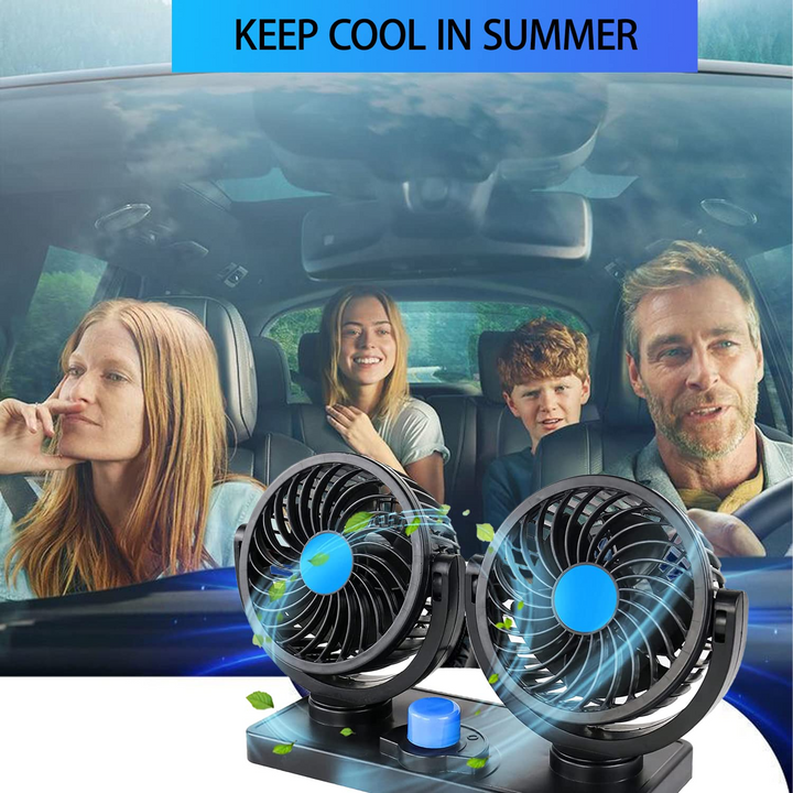 360° Rotatable Car Cooling Dual Fan - YOURONLY.SHOP