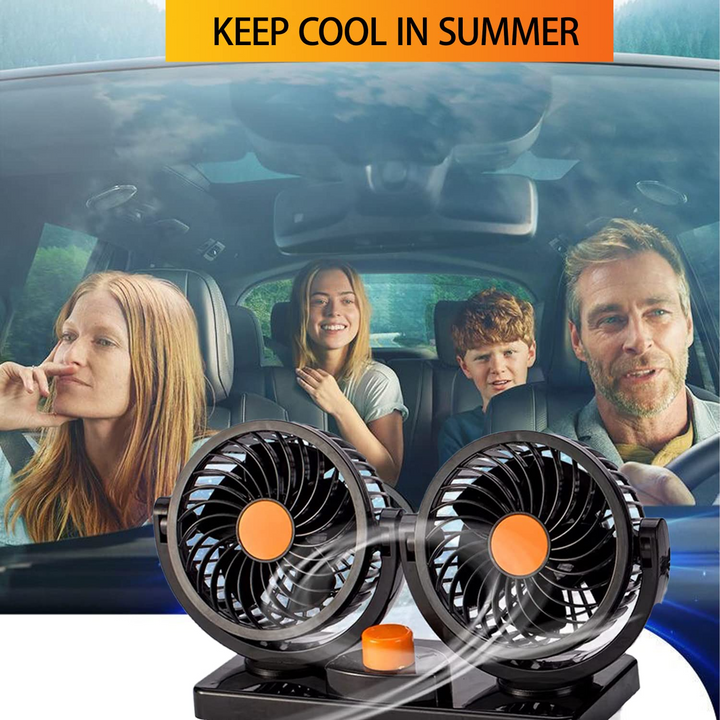 360° Rotatable Car Cooling Dual Fan - YOURONLY.SHOP