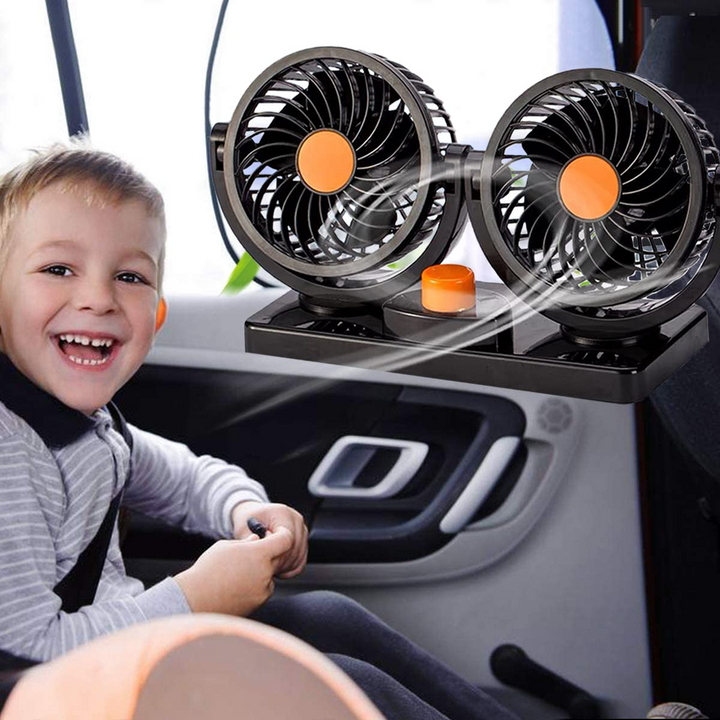 360° Rotatable Car Cooling Dual Fan - YOURONLY.SHOP