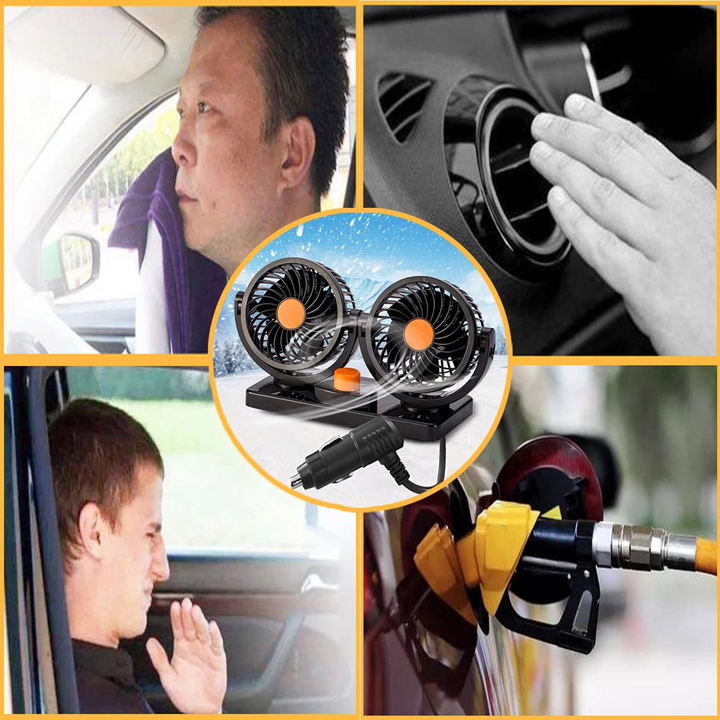 360° Rotatable Car Cooling Dual Fan - YOURONLY.SHOP