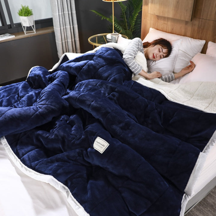 Luxury Coral Fleece Autumn Winter Warm Blanket Mechanical Wash Adults Thicken Double Blankets for Beds Super Soft Plush Quilt - YOURONLY.SHOP