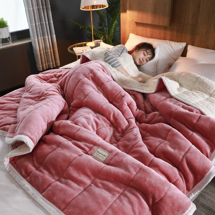 Luxury Coral Fleece Autumn Winter Warm Blanket Mechanical Wash Adults Thicken Double Blankets for Beds Super Soft Plush Quilt - YOURONLY.SHOP