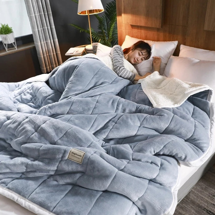 Luxury Coral Fleece Autumn Winter Warm Blanket Mechanical Wash Adults Thicken Double Blankets for Beds Super Soft Plush Quilt - YOURONLY.SHOP